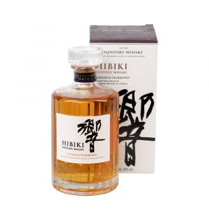 Japanischer Suntory Whisky Hibiki Harmony inkl. Geschenkverpackung. Formschöne 0,7L Flasche mit 24 Facetten, Glaskorken & exklusivem Etikett aus handgemachtem Echizen Papier