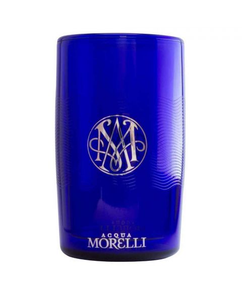 Acqua Morelli Flaschenkühler mit Monogramm und Logo in blau.