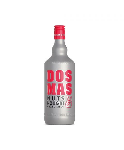DOS MAS Hazel Shot in einer silbernen 0,7l Flasche die hervor sticht durch pinke Highlights.