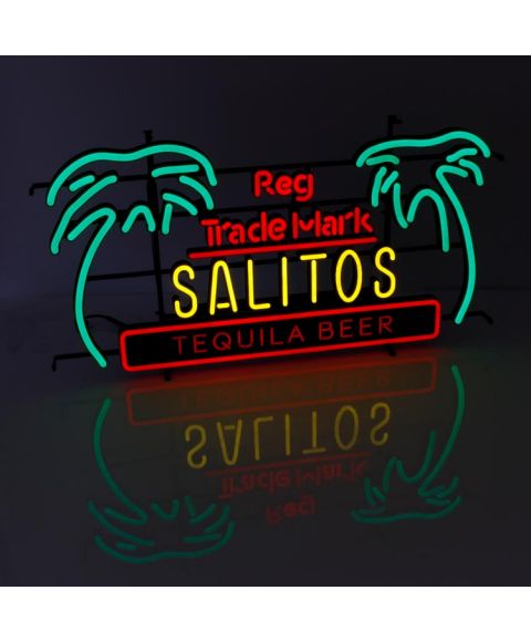 Salitos Neon Sign Tequila Beer Palmen