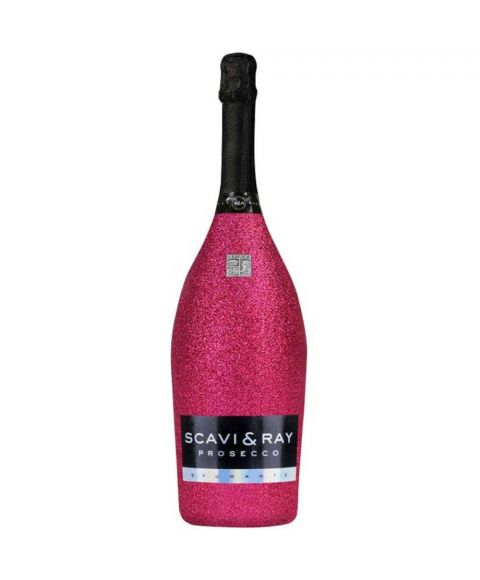 SCAVI & RAY Prosecco Glitzerflasche Pink 1,5l Magnum Edition