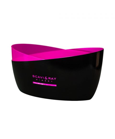SCAVI & RAY Ice Bucket LED Bowl schwarz-magenta - beleuchtet 
bietet platz zur Kühlung von mehreren Flaschen auf Eis